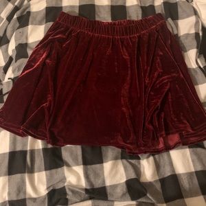 Burgundy velvet skirt